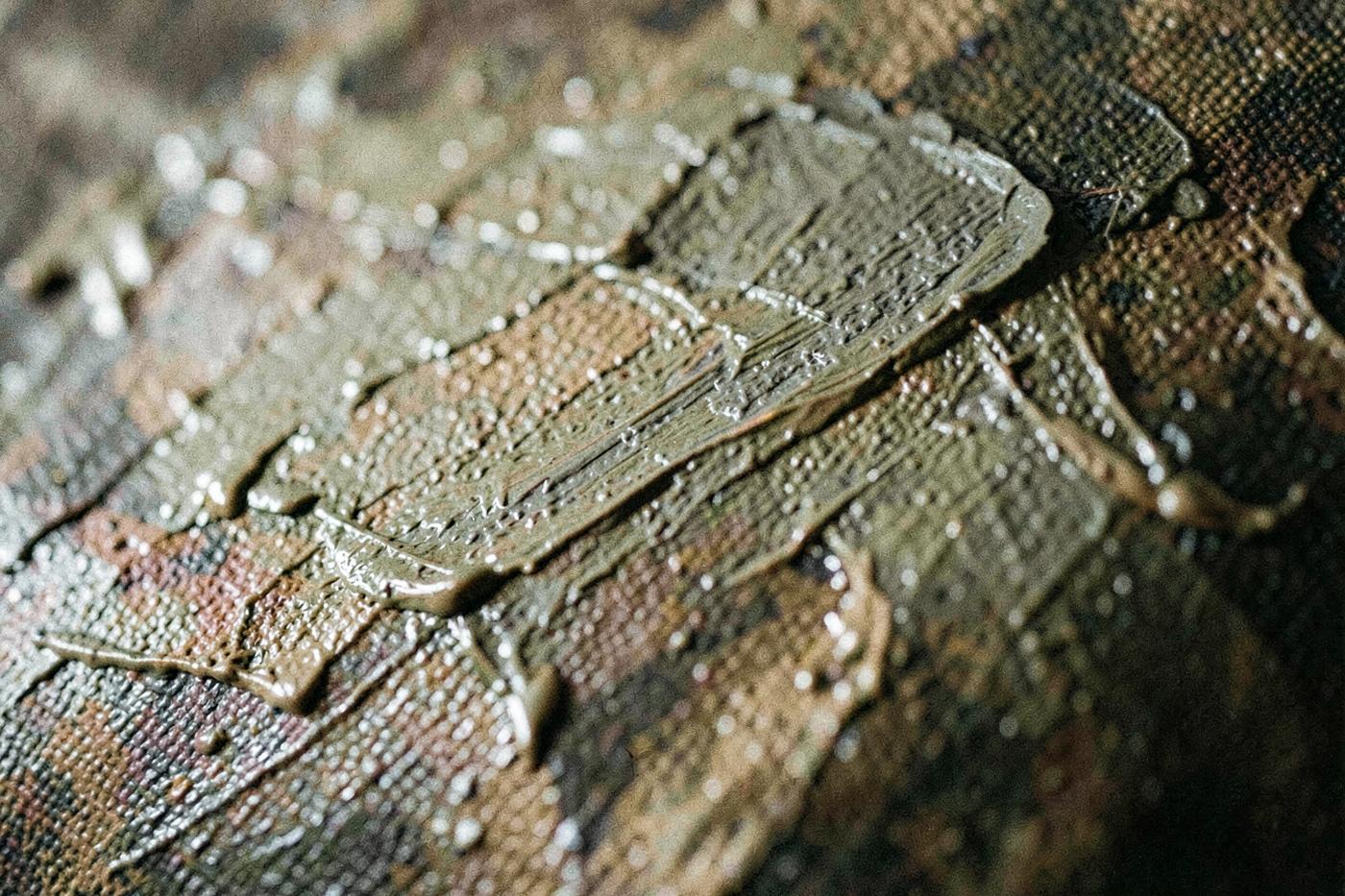 Detail of thick oil paint texture on canvas